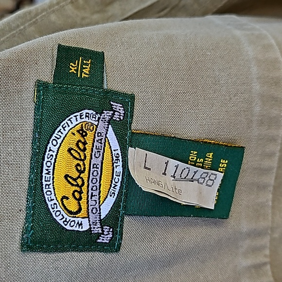 Vintage CABELA'S khaki tan hunting shooting safari jacket shirt size XL tall - Picture 10 of 12